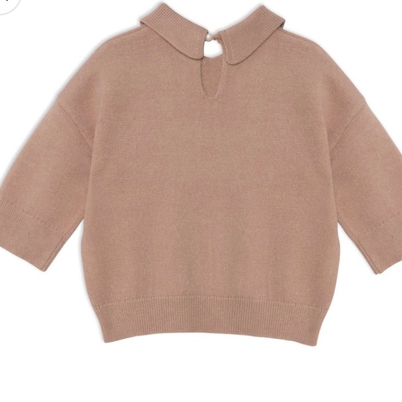 Deux Par Deux  3/4 Sleeve Knitted Top in Beige - Kids Size 8 - Picture 2 of 6